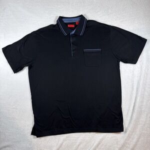 IZOD Golf Short Sleeve Polo Crisp Black 100% Cotton Collared Red Label XL